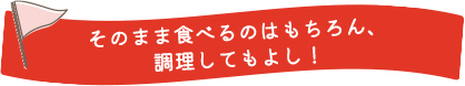 そのまま食べるのはもちろん、調理してもよし！